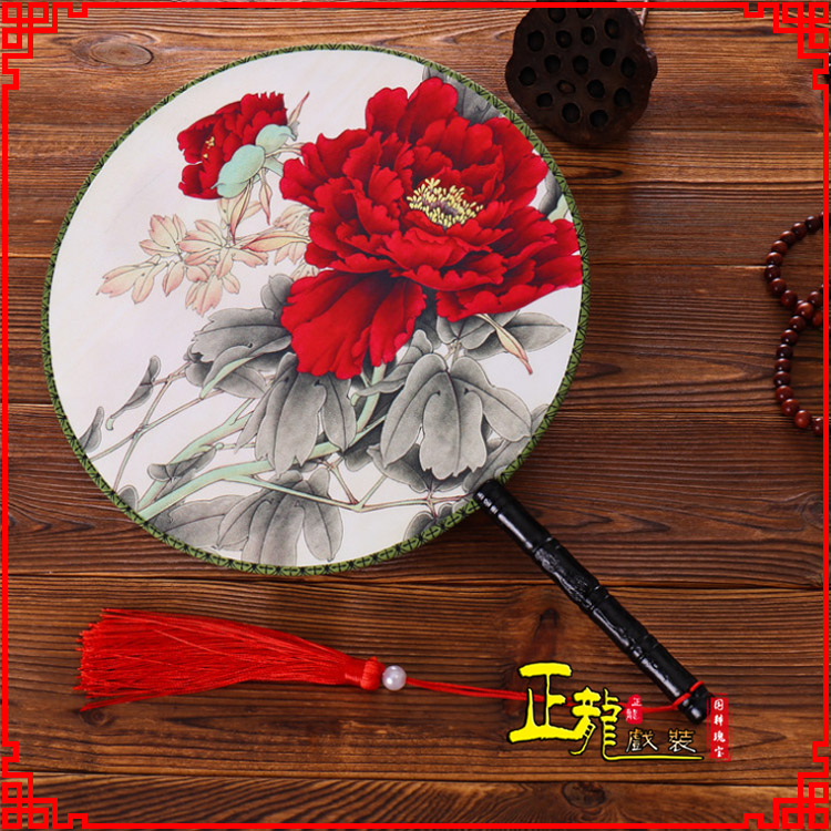 肥乡古典中国风团扇空白扇跳舞蹈扇 真丝宫扇
