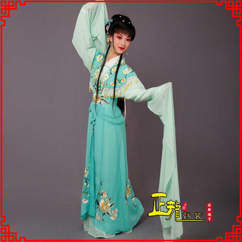 肥乡青衣水袖戏服演出服 云肩花旦衣